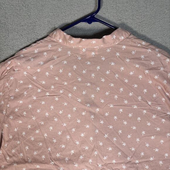 Love By Gap 2 Piece Pajama Set Women Size XXL Blush Pink Palm Tree AOP Tropical - Picture 11 of 16